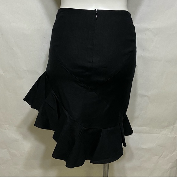 NICOLE MILLER ARTELIER BLACK MODERN ASYMMETRICAL FITTED FAN PENCIL SKIRT - Picture 10 of 16